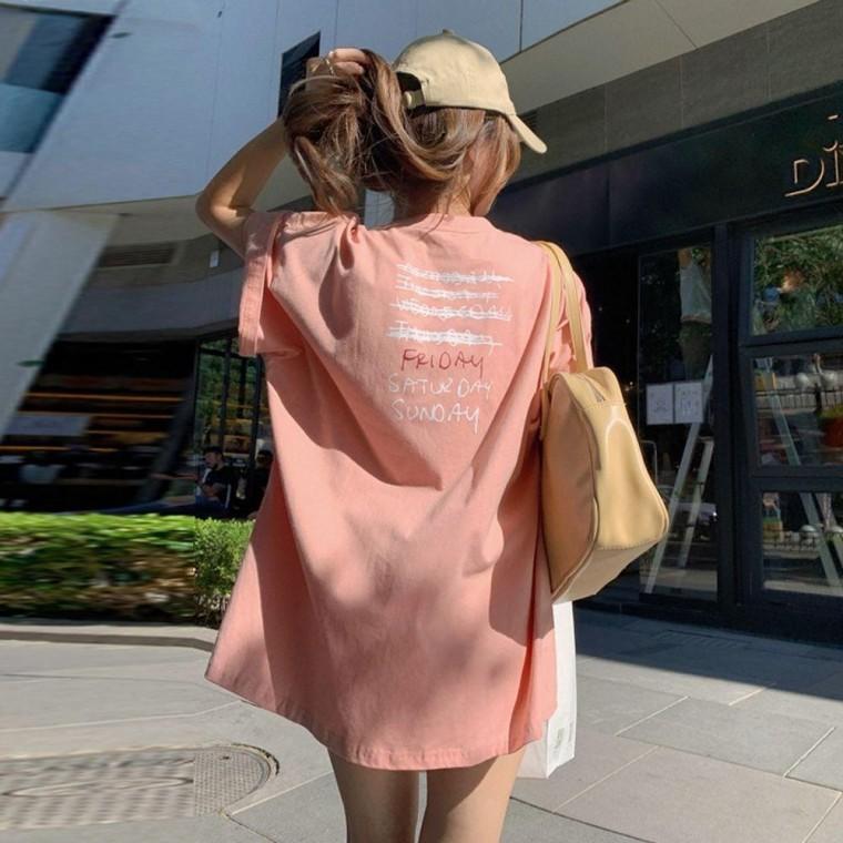핑크 여성 반팔티 여자 깔끔 굿딜 반팔티셔츠 여름 크롭탑 그래픽티셔츠