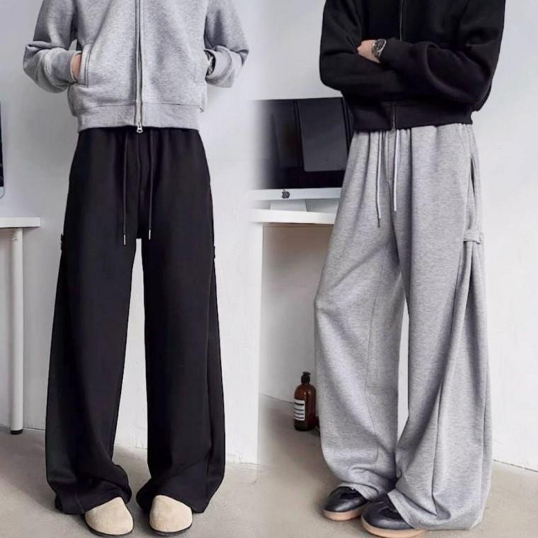 남성 와이드 트레이닝 팬츠 여름 츄리닝 그레이 남자바지