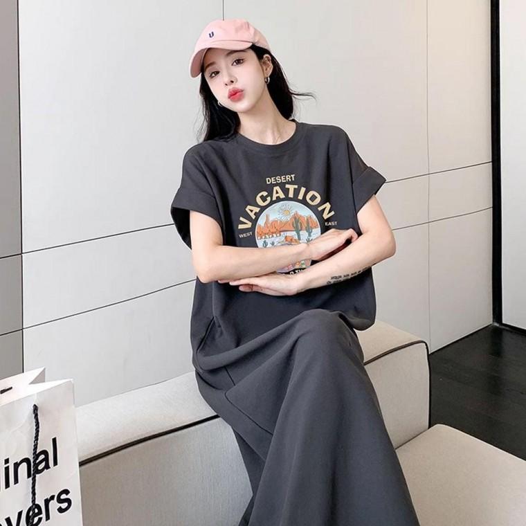 여름 원피스 휴일 드레스 여성 프린트 캐주얼 롱원피스 250601
