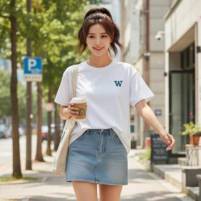여성 오버핏 반팔티셔츠 루즈핏 박스티 여성 기본티 여름티셔츠