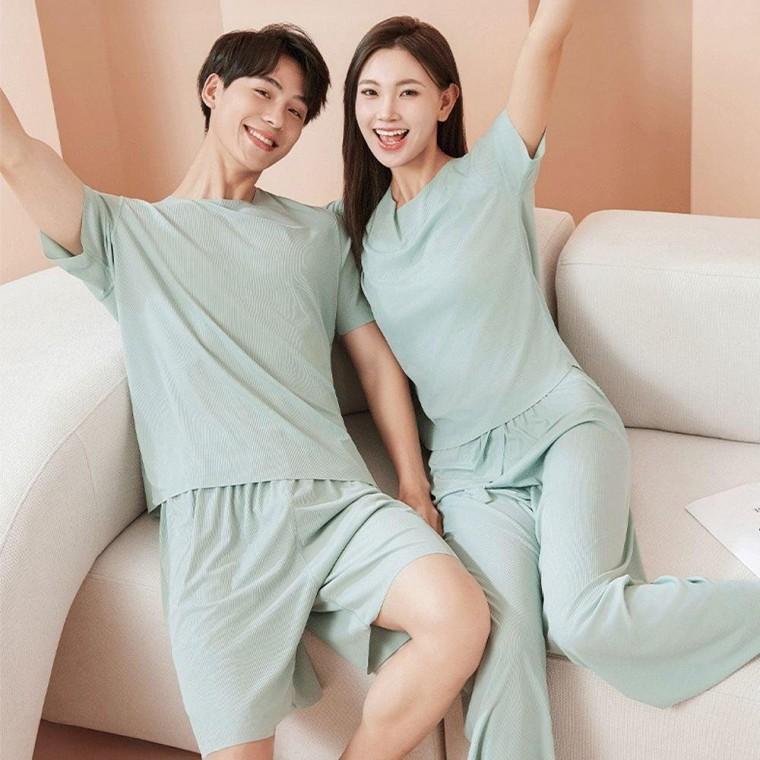 아이스 민트 커플 잠옷 여름 홈웨어 여성 여성잠옷 커플파자마 홈웨어세트