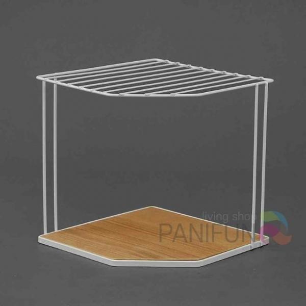 2단 코너선반 화이트 모서리선반 주방수납선반 후라이팬정리대 그릇랙 주방코너선반