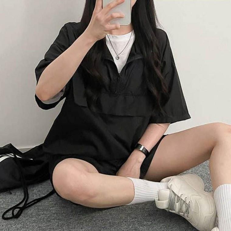 여성 아노락 세트 트레이닝 셋업 반집업 여름 운동복 상하세트