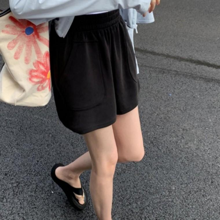 여성 블랙 밴딩 카고 반바지 여름 홈웨어 데이트룩 편한 숏팬츠