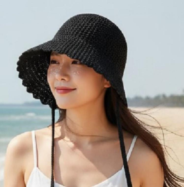 여성 니트 벙거지 모자 여름 비치햇 똥머리 올림머리 볼캡