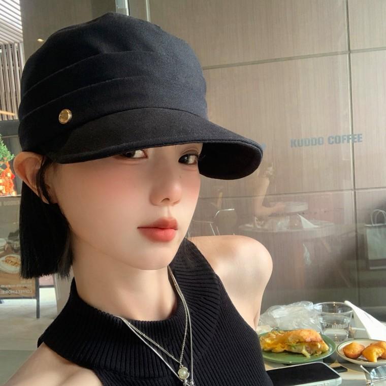 2026년 신상 빈티지 주름 마술 모자 여성용 봄 여름 평평한 탑 베레모 얼굴이 작아 보이는 작은 차양 화가