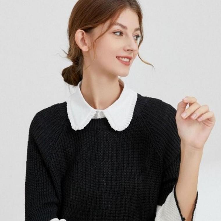프릴엣지 라운드카라 부드러운 페이크카라 탈부착 아카데믹