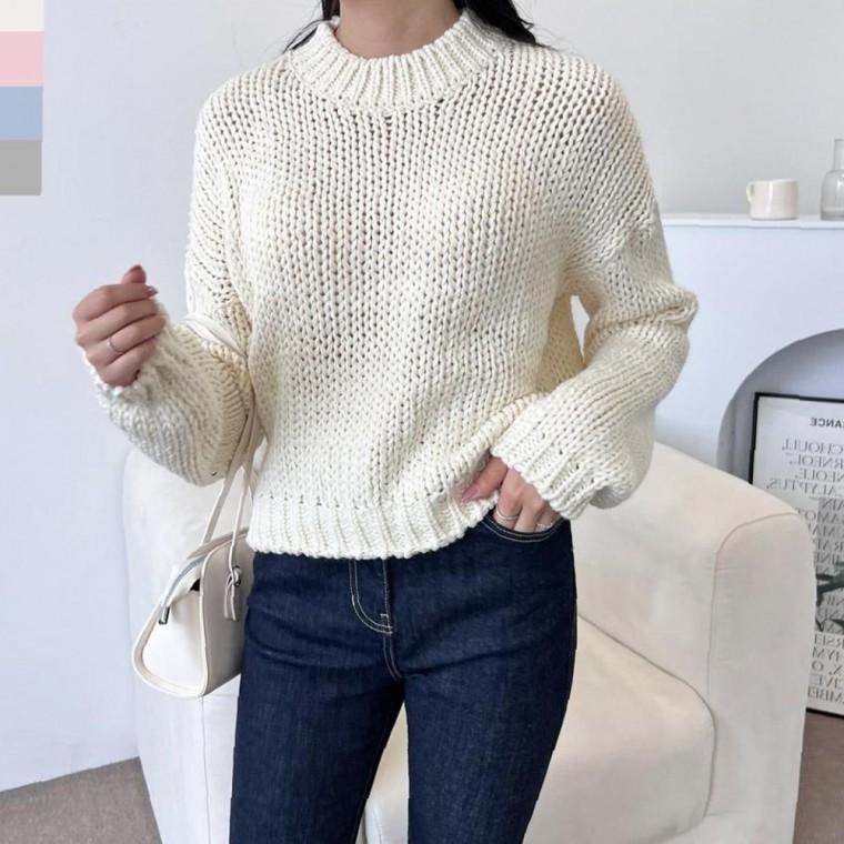 2LUND 5024 정리용 여자핏예쁜 라운드 짜임니트 울 U넥 남성 스웨터 넥 여성