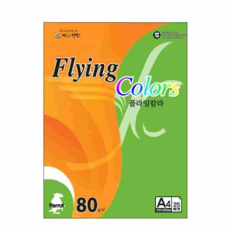 플라잉칼라 선록색 A4 80g 25매 A4색지 복사용지 리플렛인쇄 초대장만들기