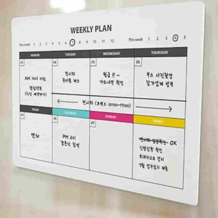 붙이는 A4 화이트보드 3종 스케줄보드 메모보드 탁상용화이트보드 가정용화이트보드 주간계획표