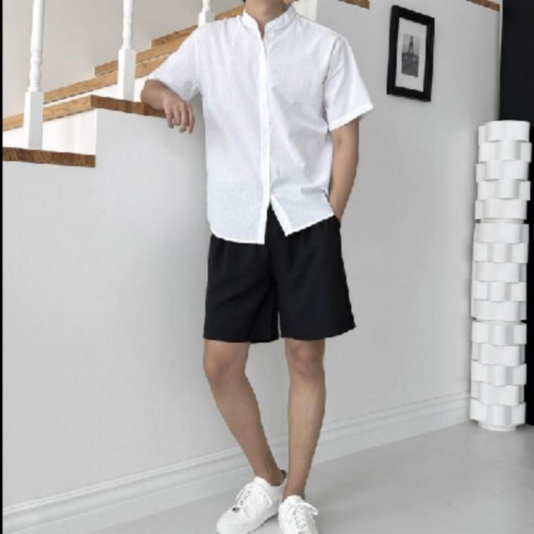 데님쇼츠 좋은 투턱 핏 밴딩 슬림한 시원한 양쪽포켓 여름 뒷포켓 린넨 남자 남자여름바지 반바지 시원한바