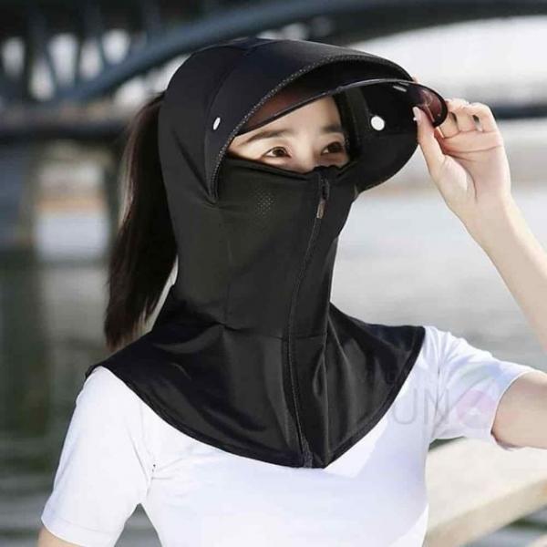 풀커버 썬캡 블랙 햇빛차단마스크 얼굴가리개 안면햇빛차단마스크 얼굴햇빛차단마스크 자외선차단안면마스