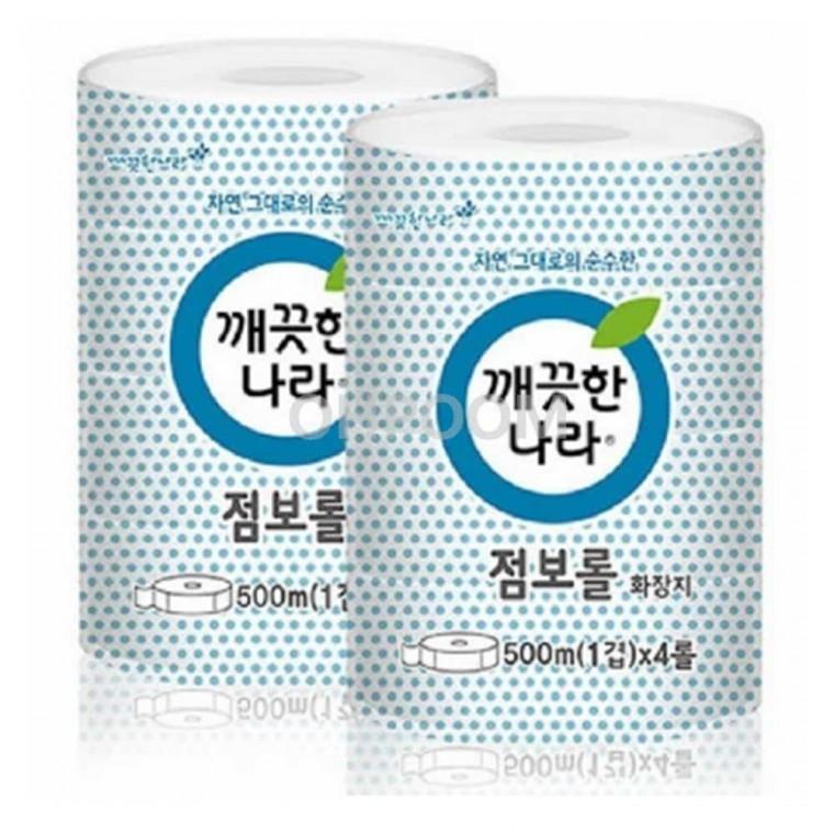 점보롤 화장지 1겹 500Mx4 대용량화장지 화장실롤휴지 점보롤화장지500m