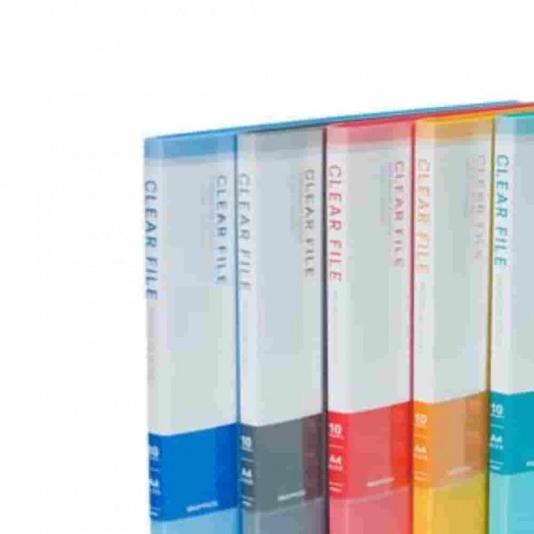 칼라클리어화일 10매 회색 계약서화일 상장보관화일 악보화일 a4클리어화일