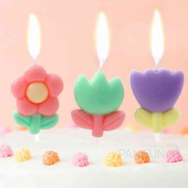꽃모양 생일초 9p 베이커리용품 특이한생일초 생일용품 특이한초 생일파티용품