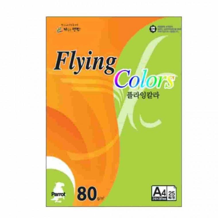 플라잉칼라 연두색 A4 25매 리플렛용지 복사용지80G 잉크젯용지 A4색상지