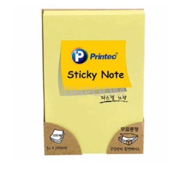 스티키노트 파스텔노랑 51x76 100매 점착메모지 영어공부 대용량팩