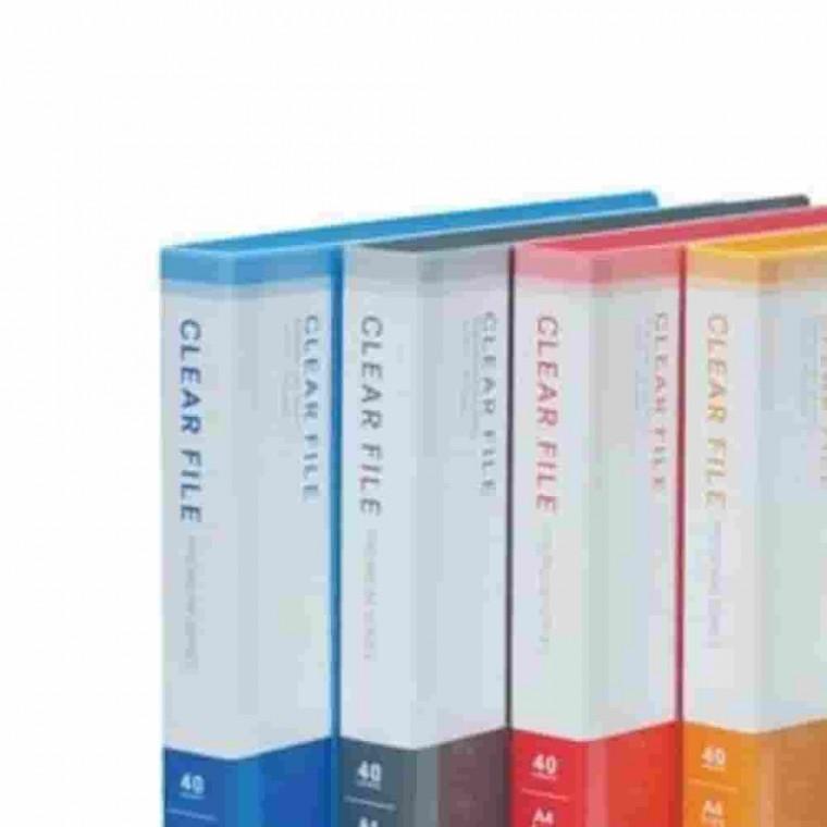 컬러클리어화일 40매 하늘 서류파일 사무용파일 비닐화일 문서파일