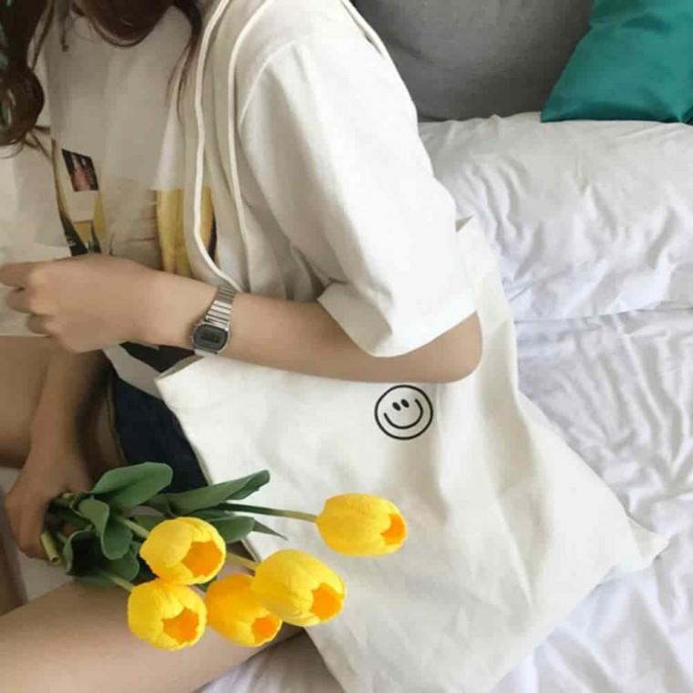 스마일 에코백 데일리백 장바구니가방 에코가방 숄더백 에코숄더백