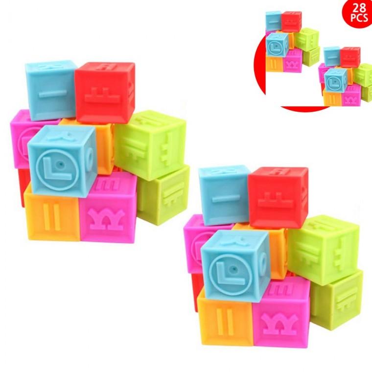 한글 소프트블록 14PCSx2세트 28PCS 조립블럭 유치원블럭 블록놀이