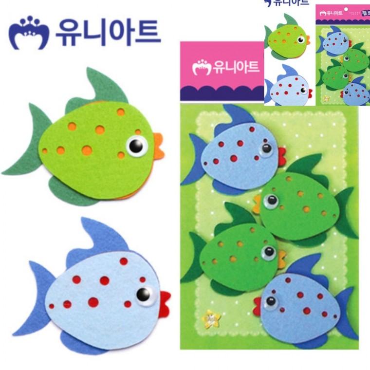 펠트 열대어B 85x75mm 4pcs 만들기취미 미술만들기 미술교육