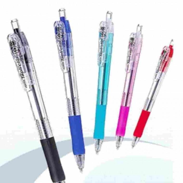 타프리클립 볼펜 0.5mm 적 채점펜 오피스볼펜 필기감좋은볼펜 다이어리볼펜