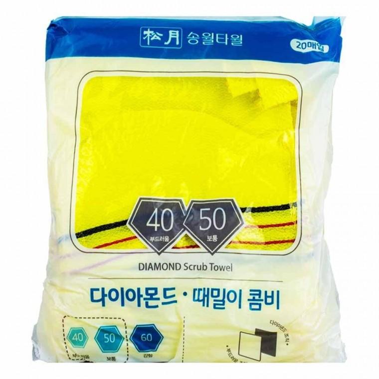 송월 다이아몬드 때밀이콤비 강도40/50 20매입 1개(011159)