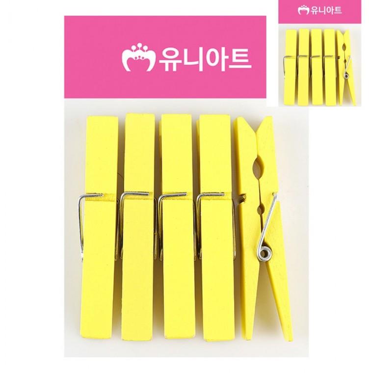 엽서걸이 행거집게 가랜드집게 소품걸이 POP집게 나무집게 특대 노랑