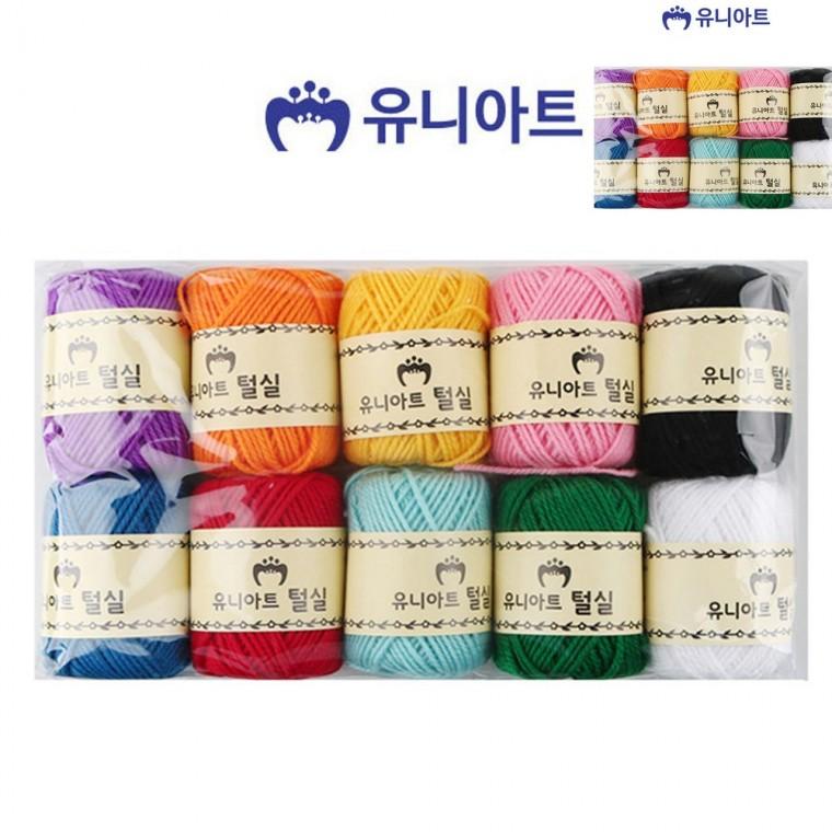 털실 칼라혼합 1봉 10개입 색상랜덤 크리스마스털실 뜨개질 뜨게수세미