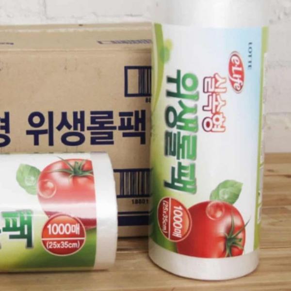 떼어쓰는 롤팩 25x35x1000매 12개입 일회용비닐봉지 비닐봉투