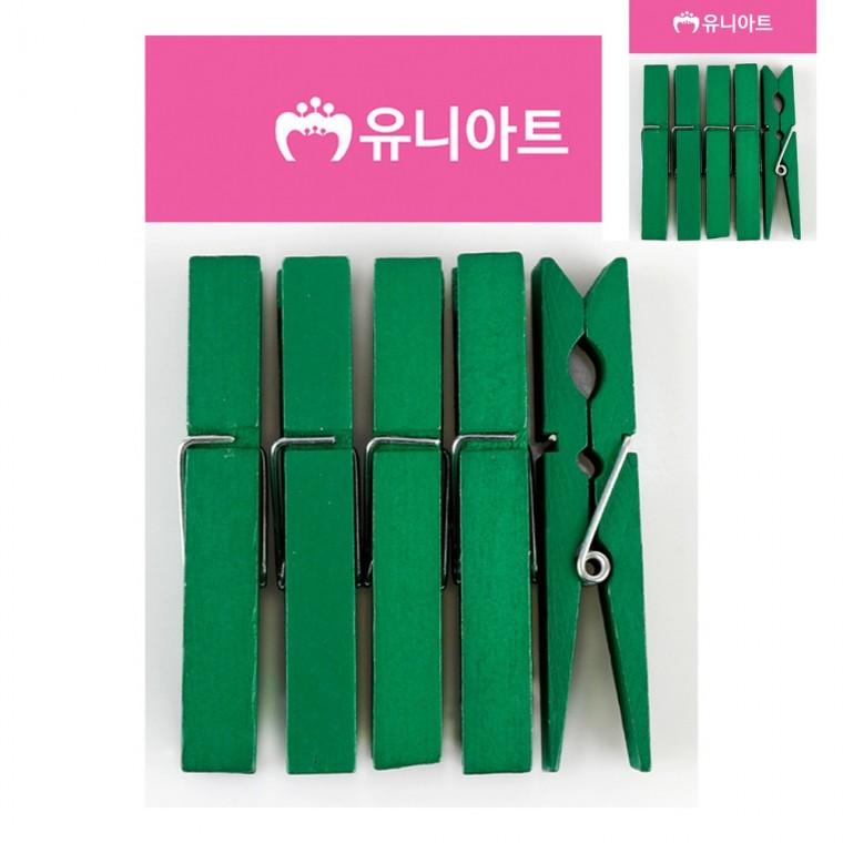 나무집게 특대 초록 메모집게 POP집게 사진집게
