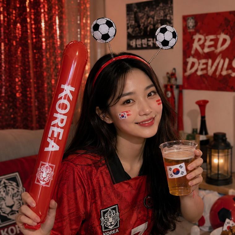 [큰손할인] 축구공머리띠 월드컵 아시안게임 축구 피파 붉은악마 응원단 소품 체육대회 운동회