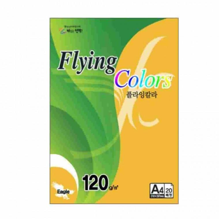 플라잉칼라 등황색 A4 120g 20매 A4지 색상지 A4색지 보고서표지
