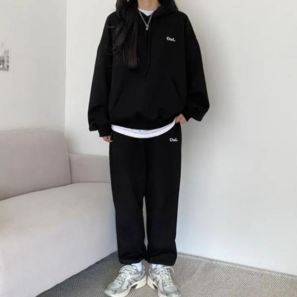 미니레터 후드 여성 데일리 트레이닝세트