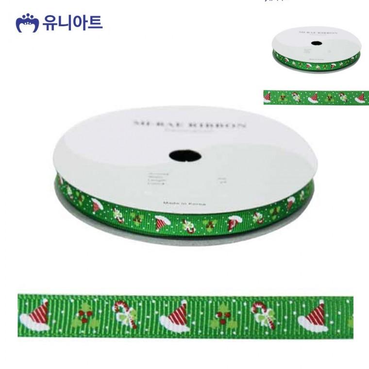 리본 크리스마스 산타모자 롤 폭 10mm 선물리본 포장타이 선물포장리본
