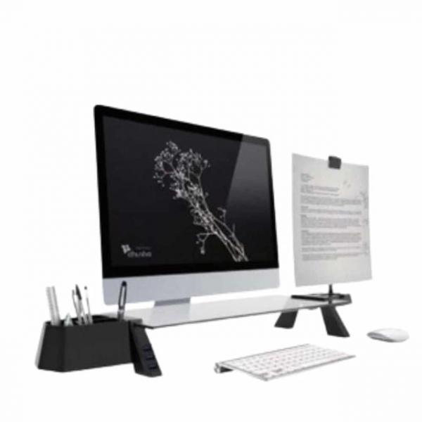 모니터 받침대 USB (화이트) 모니터선반 사무실모니터받침대