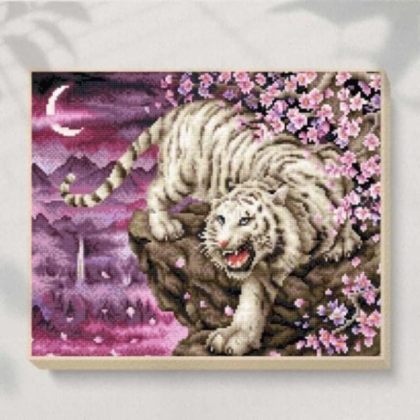 DIY 보석십자수 백호 40X50 비즈십자수재료 큐빅십자수