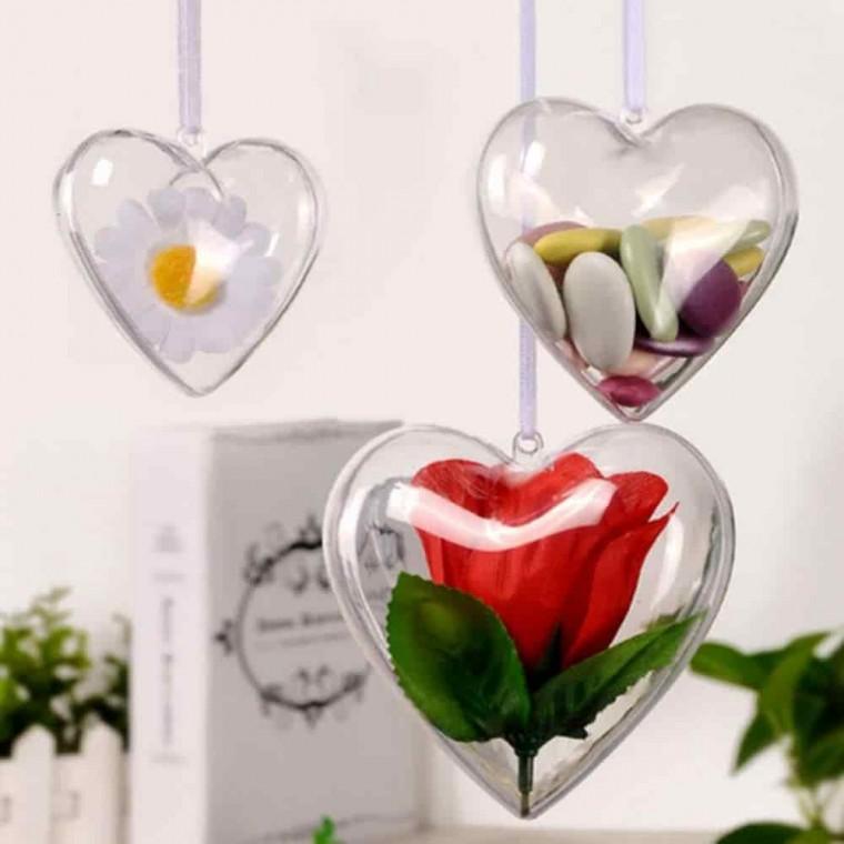 하트 아크릴볼 10cm 1P 투명볼 하트캡슐 투명캡슐 하트투명캡슐 투명구