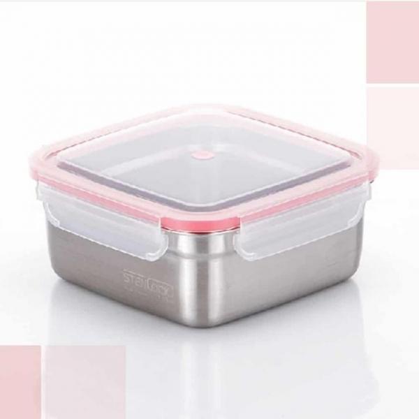 정사각 밀폐용기 1200ml 스텐밀폐용기 도시락반찬통