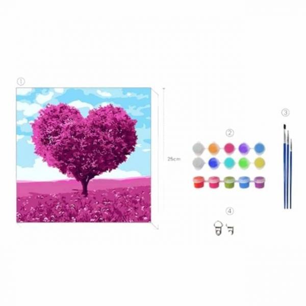 캔버스 페인팅 하트트리 25X25 집콕그림그리기 캔버스그림