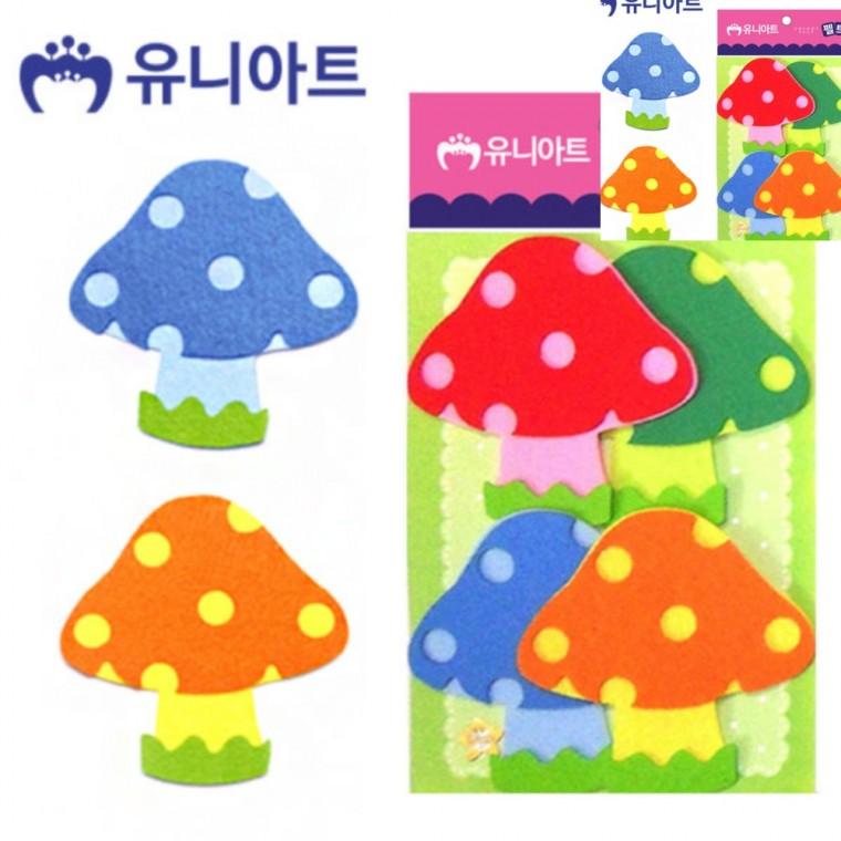 펠트 풀버섯 분홍 90x90mm 4pcs 미술놀이교구 미술활동재료 미술학습교구