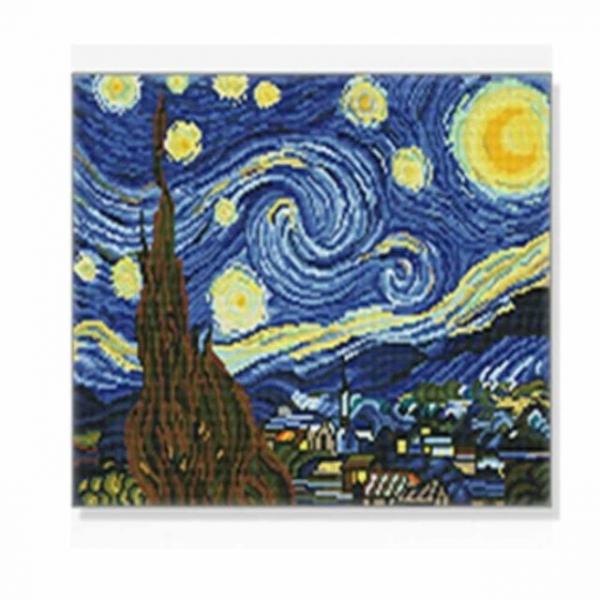 명화 보석십자수 별이빛나는밤 40X50 보석비즈십자수 비즈스티커