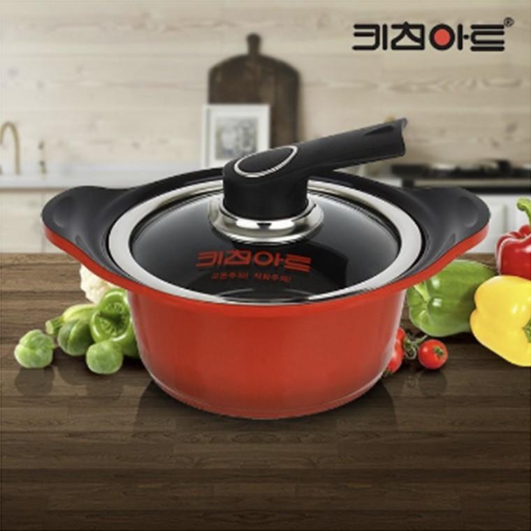 세라믹 전골 전기 주물냄비 16cm 양수 냄비 라면
