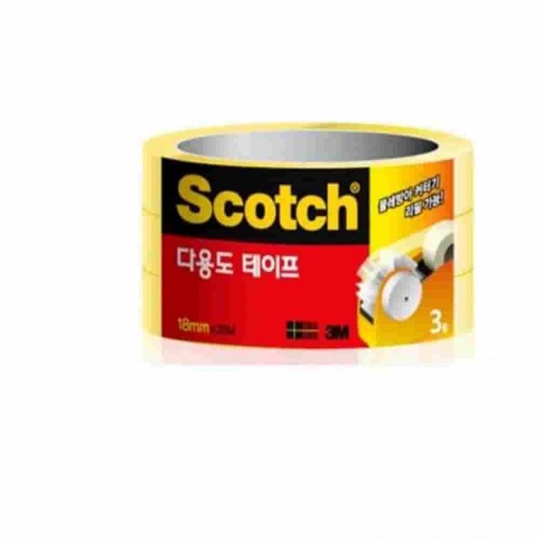 테이프 18mmx20m 3롤 사무실테이프 강력테이프 포장용품 투명접착제