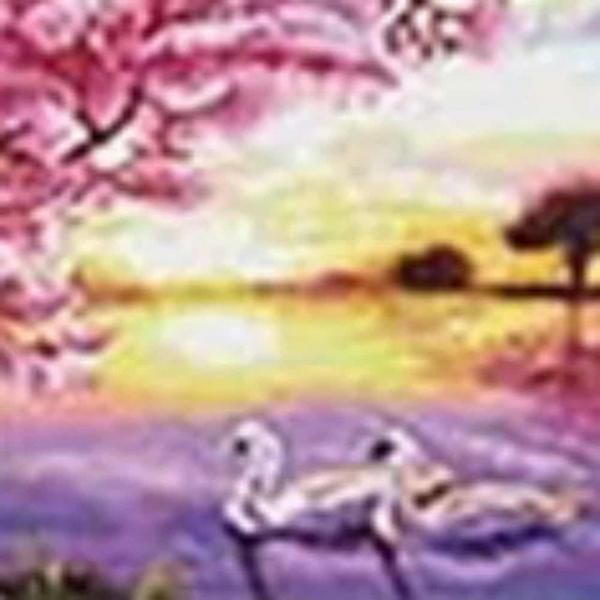 풍경 보석십자수 백조한쌍 40X50 비즈자수 큐빅아트