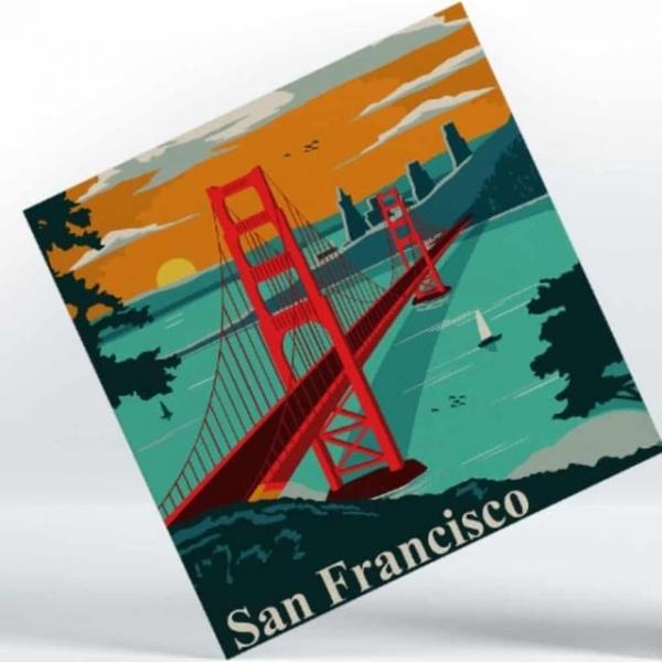 랜드마크 페인팅 금 25X25 DIY색칠 취미색칠