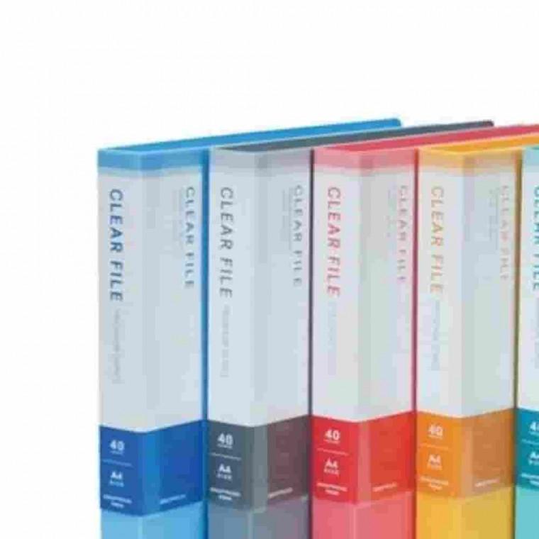 컬러클리어화일 40매 노랑 비닐화일 서류파일 비닐파일 서류화일