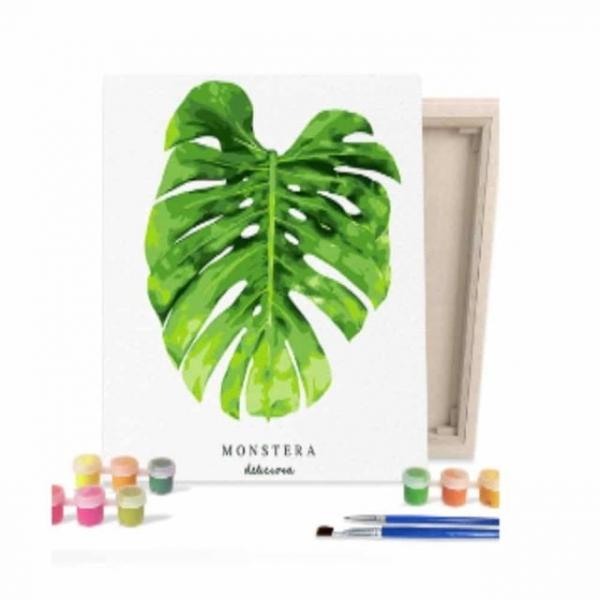 캔버스 페인팅 몬스테라 25X25 명화그리기세트 DIY명화그리기