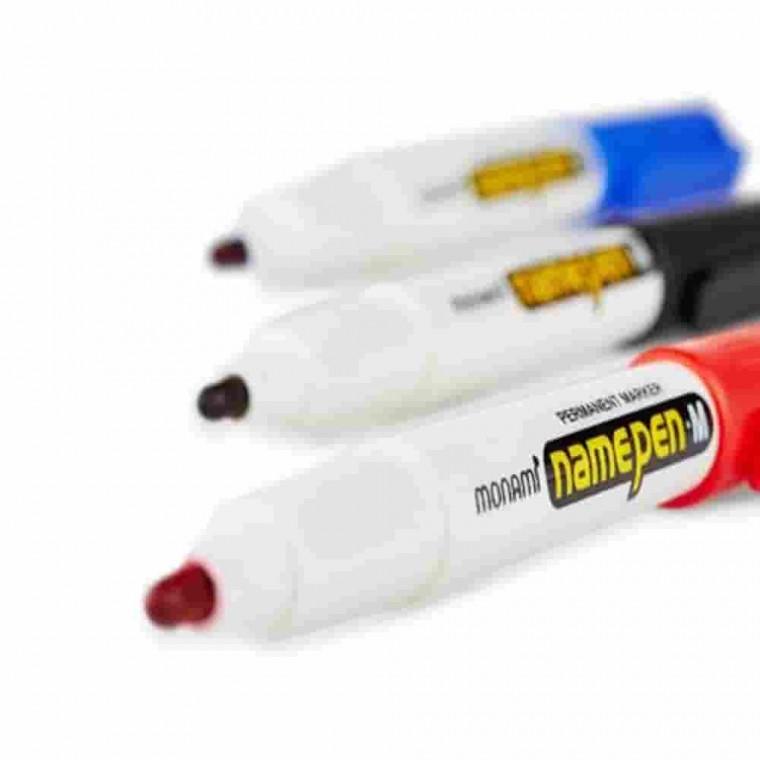 네임펜 M 1.0 2.5mm 적 유성네임펜 빨간색네임펜 플라스틱펜 유성마커