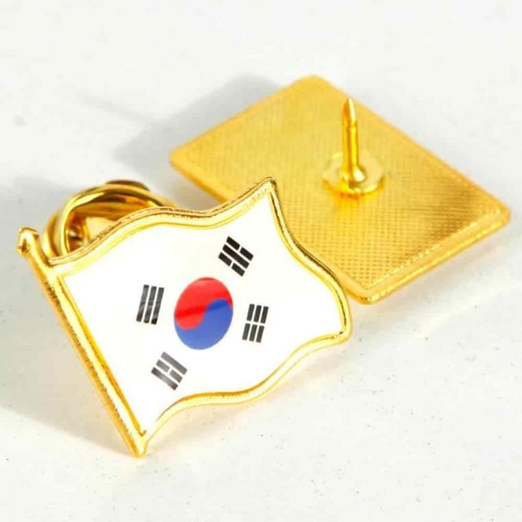 태극기와펜 브로치 미니 굿즈 한국전통기념품 한국전통선물 태극기배지 미니브로치 한국적인선물